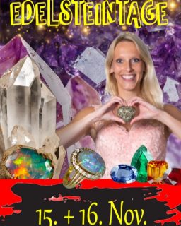 Wo?
📍In Köln´s "guter Stube" - dem Gürzenich Köln✨
Wir freuen uns auf euren Besuch😍
Bitte am Sonntag die geänderten Öffnungszeiten beachten. Aufgrund des Volkstrauertag dürfen wir am 16.11.205 nur von 13-18 Uhr öffnen.
Samstag wie gewohnt von 11-18 Uhr😊
👩❤️👩 KInder bis 14 Jahre haben in Begleitung eines Erwachsenen FREIEN EINTRITT🌟
#EdelsteintageKöln #GürzenichKöln #Familienevent #Edelsteine #Mineralien #Fossilien #Schmuck #Geodenknacken #Edelsteinenergie #Mineralienmesse #Kristalle #VeranstaltungenKöln